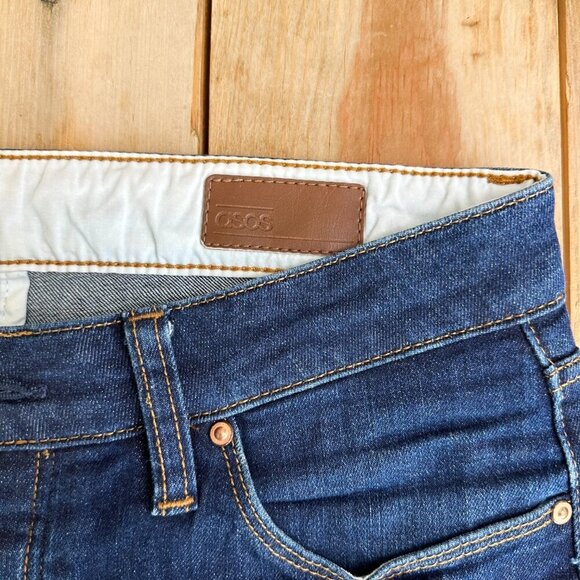 ASOS Jeans Distressed Button‎ Fly 30 Excellent Condition Medium Blue Denim - Picture 2 of 9